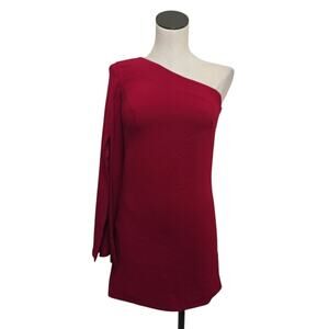 NWOT Dress the Population Red Heidi‎ One Shoulder Dress Womens Size XS